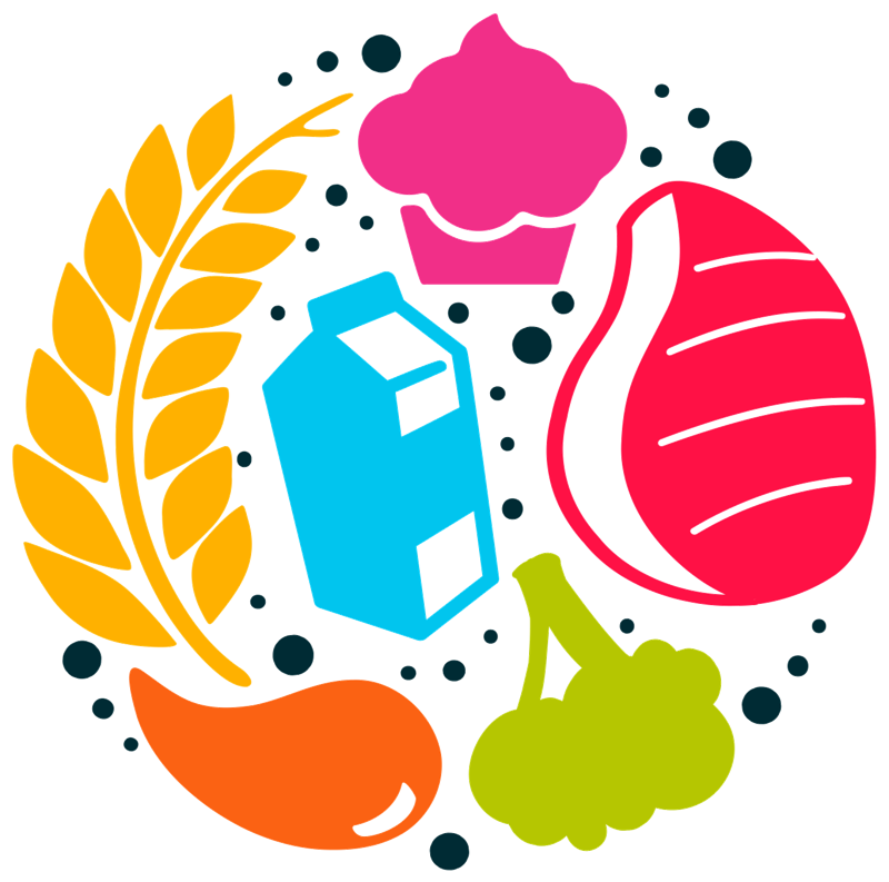 Símbolo Mundo Nutrir: planeta formado por alimentos